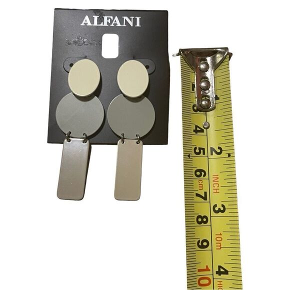 NWT Alfani Gold-Tone Color Circle & Rectangle Statement Earrings - Picture 4 of 4